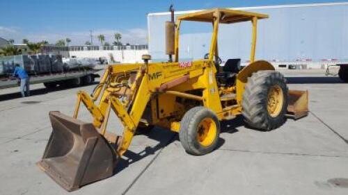 MASSEY FERGUSON 50E SKIPLOADER, gp bucket, diesel, canopy, pto, rear scraper. s/n:5103C1618