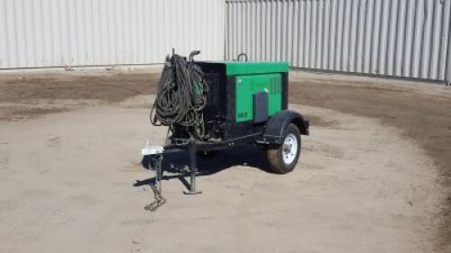 2013 MILLER BIG BLUE 400 ECO PRO WELDER/GENERATOR, 4cyl diesel, 26kw, portable, 483 hours indicated. s/n:MD080249E MOUNTED ON 2013 TRI-STATE INDUSTRIES INC. BF-1500 TRAILER, 1,500#. s/n:5DLBUB815DH005000