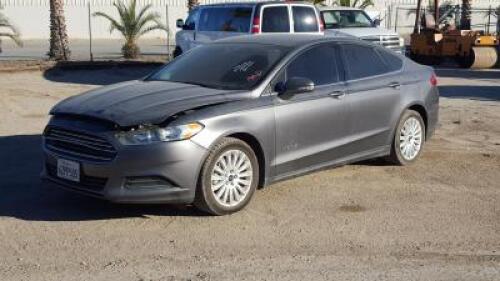 **2014 FORD FUSION SEDAN, 2.0L hybrid, automatic, a/c, pw, pdl, pm, 76,771 miles indicated. s/n:3FA6P0LU1ER179330 **(DEALER, DISMANTLER, OUT OF STATE BUYER, OFF-HIGHWAY USE ONLY)**