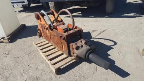 NPK H7X HYDRAULIC BREAKER ATTACHMENT, fits backhoe