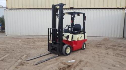 2001 NISSAN PJ01A15PV FORKLIFT, 2,500#, 90" mast, 2-stage 146" lift, side shift, lpg, canopy. s/n:PJ01-9G1868