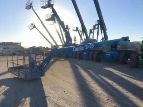 2006 GENIE S85 BOOMLIFT, diesel, 3-stage, 85' telescopic boom, 4x4, 1,692 hours indicated. s/n:S8006-5166