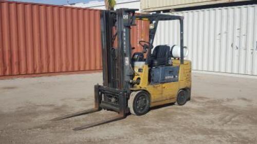 CATERPILLAR GC25 FORKLIFT, 5,000#, 80" mast, 3-stage, 190" lift, sideshift, lpg, canopy. s/n:4EM09275