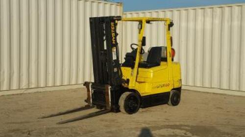 HYSTER S50XM FORKLIFT, 5,000#, 78" mast, 3-stage, 189" lift, sideshift, lpg, canopy. s/n:D187V14572W