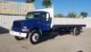 **1995 INTERNATIONAL 4900 FLATBED TRUCK, 14L Cummins diesel, automatic, a/c, pto, 24' flatbed, tow package. s/n:1HTSDAAN3SH689486
