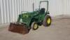JOHN DEERE 770 UTILITY TRACTOR, Yanmar 3cyl 24hp diesel, gp bucket, front loader bucket attachment, 4x4, pto, aux hydraulics, 3-point hitch, 2,185 hours indicated. s/n:2367