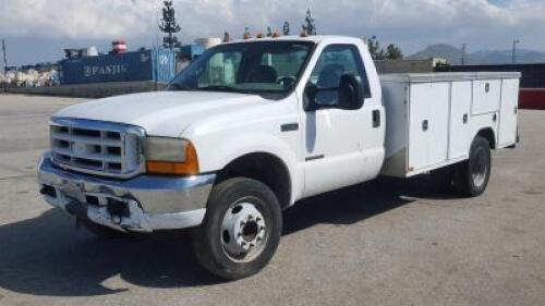 2000 FORD F450 UTILITY TRUCK, 7.3L diesel, automatic, a/c, 12' utility body, tow package. s/n:1FDXF46F4YEB08986 **(OUT OF STATE BUYER ONLY)** **(DOES NOT RUN)**