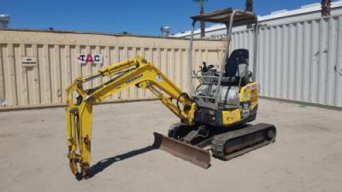 2008 YANMAR VIO-17 MINI HYDRAULIC EXCAVATOR, aux hydraulics, backfill blade, expandable tracks, canopy, 2,097 hours indicated. s/n:01728B