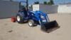 2016 NEW HOLLAND WORKMASTER 33 UTILITY TRACTOR, Shibaura 3 cyl 33hp diesel, gp bucket, 140TL front loader attachment, 4x4, scraper box, pto, 3-point hitch, 751 hours indicated. s/n:2270002359 - 2