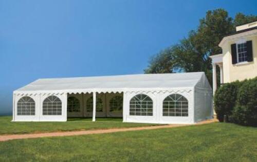 UNUSED 20'X40' FULL CLOSED PARTY TENT, 800 sq.ft, doros, windows, 4 side walls (file photo of assembled tent) **(LOCATED IN COLTON, CA)**