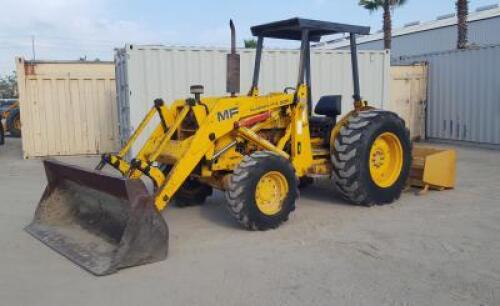 MASSEY FERGUSON 50EX SKIPLOADER, gp bucket, Perkins 4cyl 74hp diesel, 4x4, pto, rear scraper. s/n:5157G1879