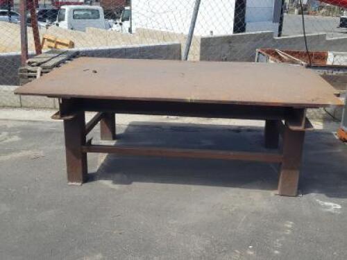 86"X60" METAL TABLE **(LOCATED IN COLTON, CA)**