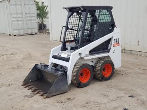 2018 BOBCAT S70 SKIDSTEER LOADER, gp bucket, aux hydraulics, canopy, 97 hours indicated. s/n:B38V15499