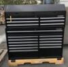UNUSED HUSKY LOCKING TOOL BOX, (12) lower drawers, (6) upper drawers, storage compartment, power outlet **(LOCATED IN COLTON, CA)**