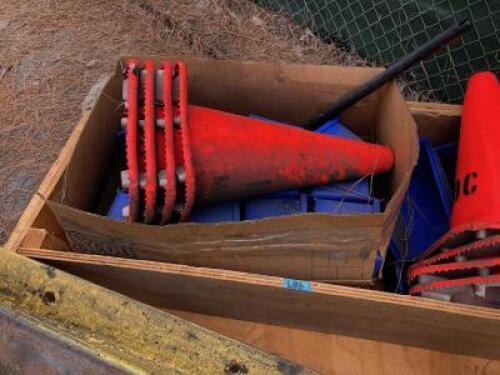 WOOD CRATE, TRAFFIC CONES, METAL BRACKETS **(LOCATED IN COLTON, CA)**