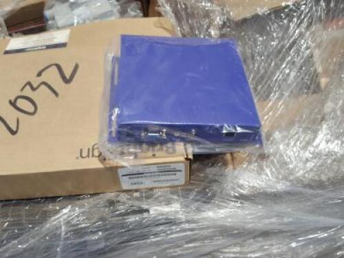 PALLET OF MISC. ELECTRONICS, DOLBY RECEIVER, CONNECTORS, SIGN CONTROLLERS **(LOCATED IN COLTON, CA)**