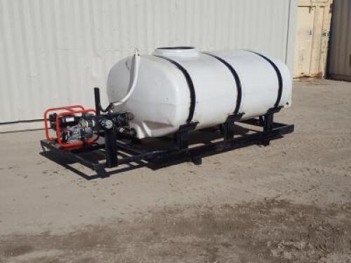 500 GALLON SKID MOUNTED WATER TANK, Multiquip 2" pump