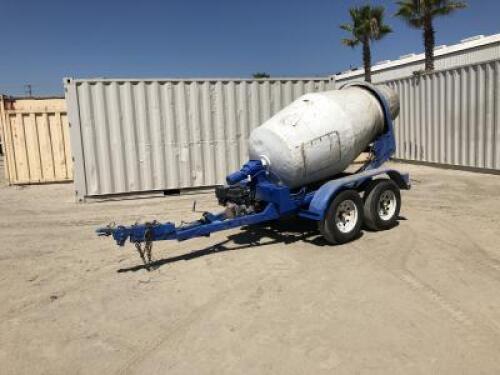 1999 CART-AWAY/DELCOR CMT100 CONCRETE MIXING TRAILER, Honda GX340 gasoline. s/n:4MFMA1528XW000472