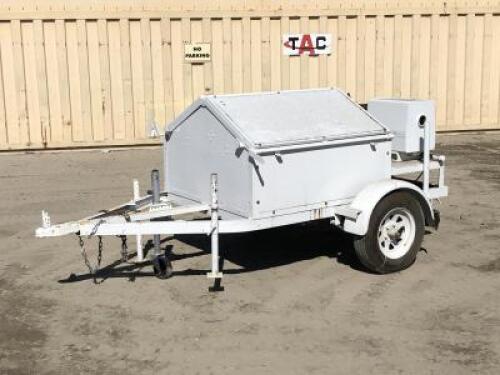 UTILITY TRAILER, 6'x4', Thread-O-Matic 22A pipe threader, s/n:19407, tool box. **(BILL OF SALE ONLY)**