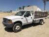 1999 FORD F450 FLATBED TRUCK, 7.3L diesel, automatic, a/c, 12' flatbed, 10,880# rear, stake sides, tow package. s/n:1FDXF46F6XEC72254
