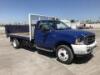 2002 FORD F550XL SUPER DUTY FLATBED TRUCK, 7.3L diesel, automatic, a/c, 12' flatbed, stake sides, 13,500# rear, Tommy Gate lift gate, tow package. s/n:1FDAF56F82ED28330 - 2