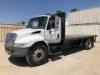 2002 INTERNATIONAL 4300 FLATBED TRUCK, 7.6L diesel, Eaton Fuller 6-speed, a/c, 15' flatbed, stake sides, 17,500# rear, tow package. s/n:1HTMMAAM82H553080