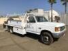 1990 FORD F450 SUPER DUTY CUSTOM UTILITY TRUCK, 7.5L gasoline, automatic, a/c, pw, 12' flatbed, tool boxes, ladder rack, lift gate. s/n:2FDLF47G5LCB21704 - 2