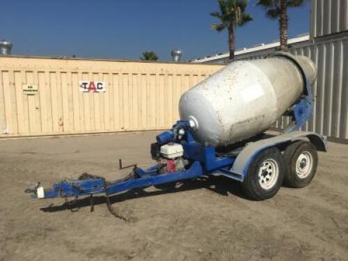 CART-AWAY/DELCOR CMT100 CONCRETE MIXING TRAILER, Honda GX340 gasoline. **(BILL OF SALE ONLY)**