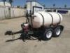 DOGHOUSE 500 GALLON WATER TRAILER, 2" pad drum brakes on dual axle, heavy duty, polyurethane tank, portable water, equipped with Honda 5.5hp gasoline engine, 2" pump, 156 GPM @ 65psi, 2" cam-lock for 2" fire hydrant inlet hose. **(BILL OF SALE ONLY)**