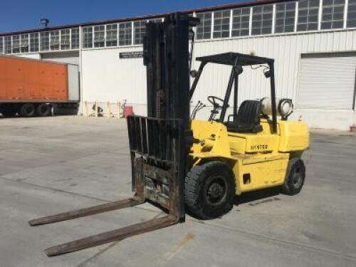 HYSTER FORKLIFT, 95" mast, 3-stage, sideshift, tilt, lpg, canopy. s/n:F5A7060J