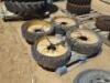 (7) PALLETS OF MISC. RIMS W/TIRES, (7) rims w/tires, (4) rims w/solid tires, fits Reachlift., (16) rims w/solid tires, fits skidsteer. **(LOCATED IN COLTON, CA)** - 5