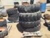 (7) PALLETS OF MISC. RIMS W/TIRES, (7) rims w/tires, (4) rims w/solid tires, fits Reachlift., (16) rims w/solid tires, fits skidsteer. **(LOCATED IN COLTON, CA)** - 7
