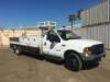 2000 FORD F550XL SUPER DUTY FLATBED TRUCK, 7.3L diesel, 5-speed, a/c, 6' flatbed, stake sides, tool boxes, ladder rack, tow package. s/n:1FDAF56F6YEB37966 - 2