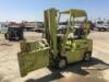 CLARK C500-45 FORKLIFT, Cascade PRRL CLP C4P-A3V rotating clamp attachment, 2,000#, 80" mast, 3-stage, 189" lift, tilt, lpg, canopy. s/n:40-969-2514