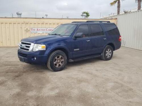 s**2008 FORD EXPEDITION SUV, 5.4L gasoline, automatic, 4x4, a/c, pw, pdl, pm, tow package. s/n:1FMFU16588LA86817