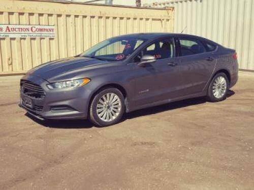 s**2014 FORD FUSION SEDAN, 2.0L gasoline hybrid, automatic, a/c, pw, pdl, pm, 93,465 miles indicated. s/n:3FA6P0LU2ER187372