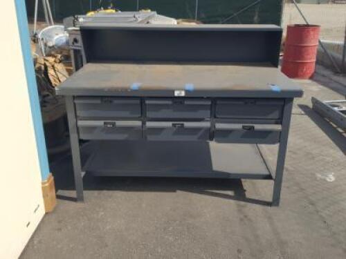 5'X3'X3' METAL SHOP DESK, 6 drawers **(LOCATED IN COLTON, CA)**