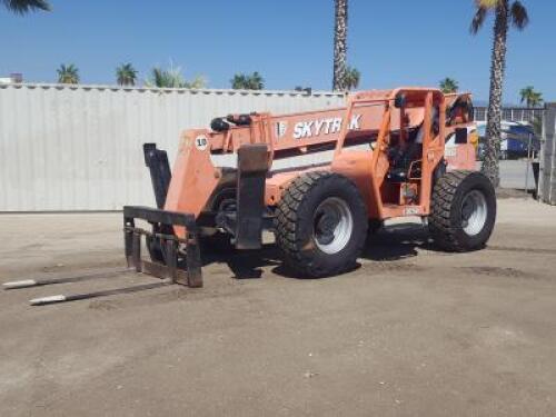 2006 SKYTRAK 10054 ROUGH TERRAIN REACH FORKLIFT, 10,000#, 54' reach, 3-stage, 4x4x4, outriggers, tilt, diesel, Huss exhaust filter, canopy, 2,109 hours indicated. s/n:0160014531