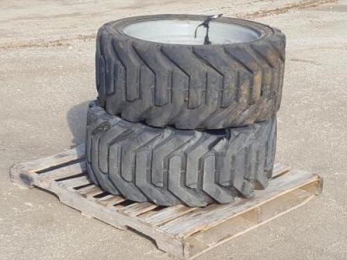 (2) RIMS W/FOAM FILLED TIRES, fits boomlift. **(LOCATED IN COLTON, CA)**