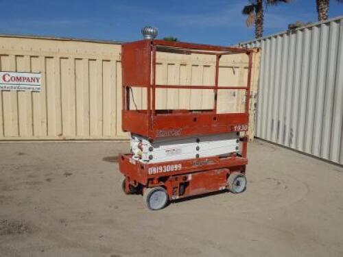 2007 SNORKEL S1930 SCISSORLIFT, electric, 19' lift, extendable platform, 500 hours indicated. s/n:0T07292