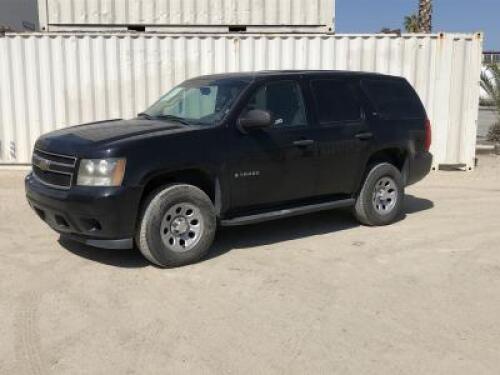 **2008 CHEVROLET TAHOE SUV, 5.3L gasoline, automatic, a/c, pw, pdl, pm, tow package. s/n:1GNFK13058R258356