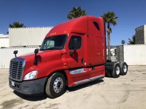 2011 FREIGHTLINER CASCADIA 125 TRUCK TRACTOR, Detroit DD15 diesel, engine brake, 10-speed, a/c, 12,000# front, air ride suspension, double bunk sleeper, 40,000# rears, aluminum wheels. s/n:1FUJGLDR7BSAT0366