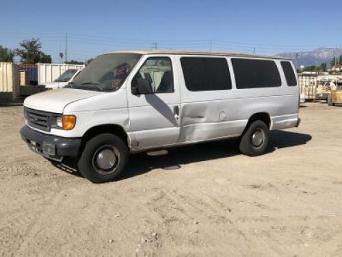 s**2004 FORD E350 VAN, 5.4L gasoline, automatic, a/c. s/n:1FBSS31L94HB42839 **(DEALER, DISMANTLER, OUT OF STATE BUYER, OFF-HIGHWAY USE ONLY)** **(DOES NOT RUN)**