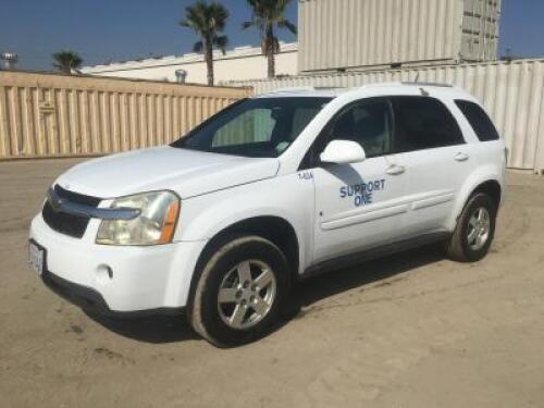 2008 CHEVROLET EQUINOX SUV, 3.4L gasoline, automatic, a/c, pw, pdl, pm, 75,403 miles indicated. s/n:2CNDL33F286007878