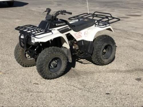 s**2009 KAWASAKI BAYOU ATV, 250cc gasoline, 5-speed. s/n:JKALFMA1X9B576359 **(BILL OF SALE ONLY)**