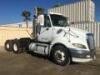 2009 INTERNATIONAL PROSTAR TRUCK TRACTOR, Cummins ISX450 450hp diesel, engine brake, Eaton-Fuller 13-speed, a/c, pw, pdl, pm, 12,000# front, wet kit, air ride suspension, Right Weigh load scale, sliding 5th wheel, 40,000# rears. s/n:2HSCUAPR39C107410 - 2