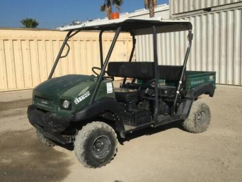 2012 KAWASAKI KAF950G UTILITY CART, diesel, 4x4, seats 4, canopy, 50"x33" bed, tow package, 1,716 hours indicated. s/n:JK1AFDC17CD506839