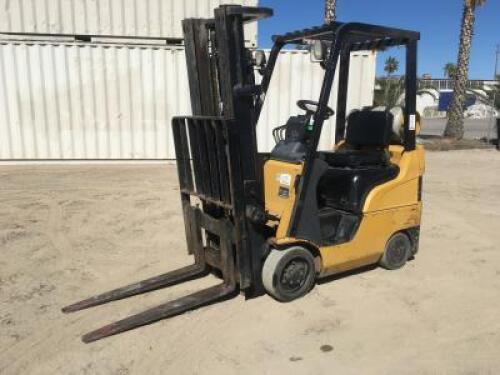 CATERPILLAR C3000 FORKLIFT, 2,500#, 80" mast, 3-stage, 187" lift, sideshift, tilt, canopy, lpg. s/n:AT81F00634