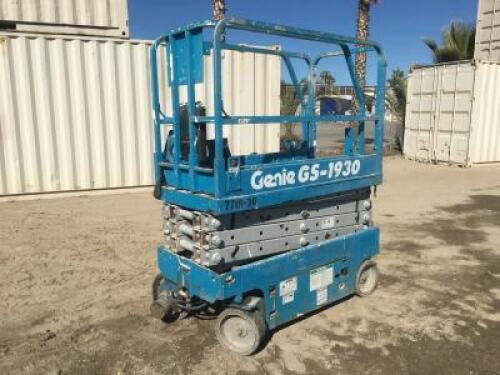 2008 GENIE GS1930 SCISSORLIFT, electric, 19' lift, extendable platform, 324 hours indicated.