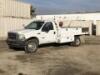 2004 FORD F450 FLATBED TRUCK, 6.0L diesel, automatic, a/c, 12' flatbed, tool boxes, ladder rack, hose reel, tow package. s/n:1FDXF46P94EC60541